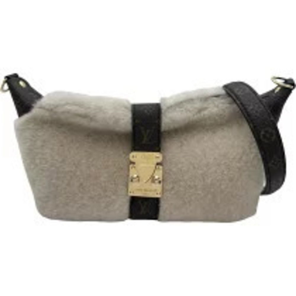 Louis Vuitton Pochette Mia Ivory White Shearling Monogram Canvas Handbag